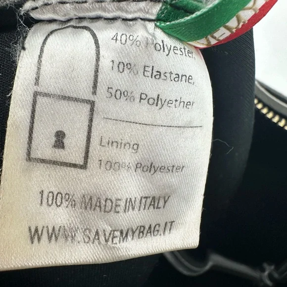 Save My Bag Neoprene Fringe Crossbody Bag Clutch Grey Made in Italy - Picture 6 of 11